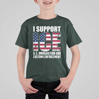 I Support ICE Patriotic Law Enforcement American Flag T Shirt For Kid
