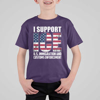 I Support ICE Patriotic Law Enforcement American Flag T Shirt For Kid