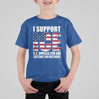 I Support ICE Patriotic Law Enforcement American Flag T Shirt For Kid