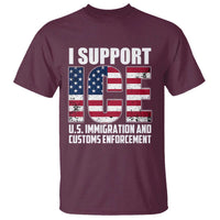 I Support ICE Patriotic Law Enforcement American Flag T Shirt