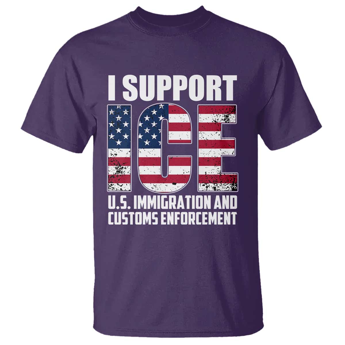 I Support ICE Patriotic Law Enforcement American Flag T Shirt