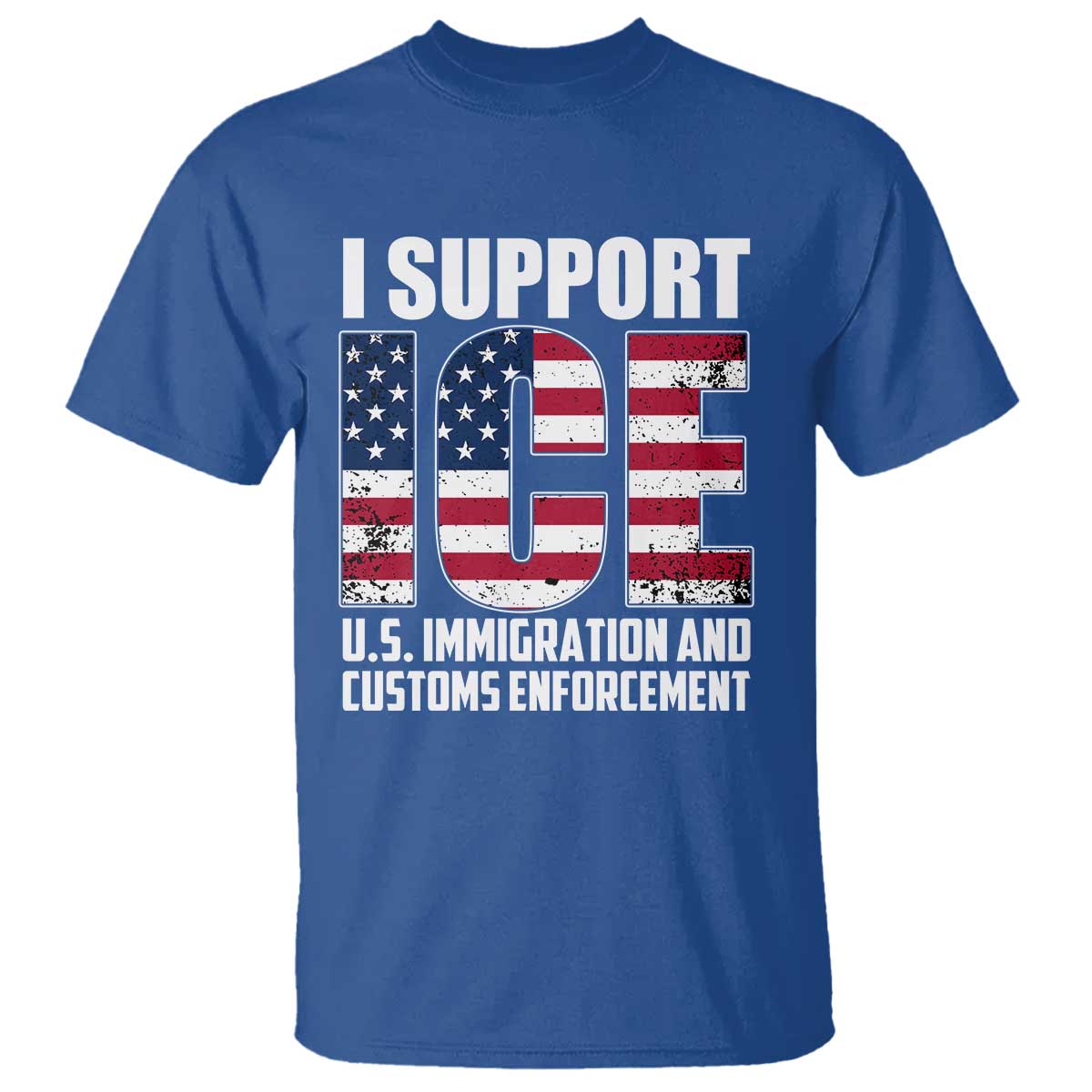 I Support ICE Patriotic Law Enforcement American Flag T Shirt