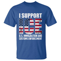I Support ICE Patriotic Law Enforcement American Flag T Shirt