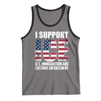 I Support ICE Patriotic Law Enforcement American Flag Tank Top