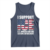 I Support ICE Patriotic Law Enforcement American Flag Tank Top