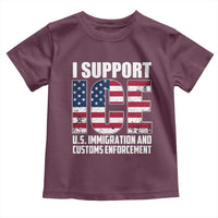 I Support ICE Patriotic Law Enforcement American Flag Toddler T Shirt
