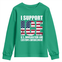 I Support ICE Patriotic Law Enforcement American Flag Youth Sweatshirt
