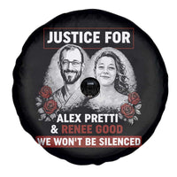 Justice for Alex Pretti and Renee Good Spare Tire Cover We Won’t Be Silenced Minnesota Resistance Protest