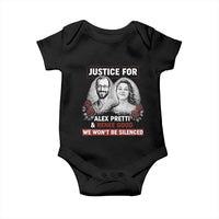 Justice for Alex Pretti and Renee Good Baby Onesie We Won’t Be Silenced Minnesota Resistance Protest