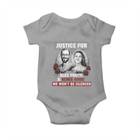 Justice for Alex Pretti and Renee Good Baby Onesie We Won’t Be Silenced Minnesota Resistance Protest