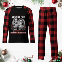 Justice for Alex Pretti and Renee Good Plaid Pajama Set We Won’t Be Silenced Minnesota Resistance Protest
