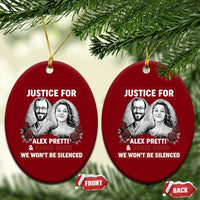 Justice for Alex Pretti and Renee Good Ceramic Ornament We Won’t Be Silenced Minnesota Resistance Protest