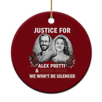 Justice for Alex Pretti and Renee Good Ceramic Ornament We Won’t Be Silenced Minnesota Resistance Protest