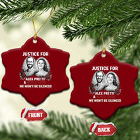 Justice for Alex Pretti and Renee Good Ceramic Ornament We Won’t Be Silenced Minnesota Resistance Protest