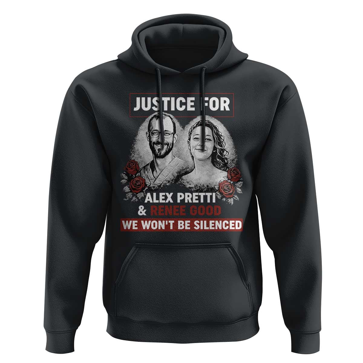 Justice for Alex Pretti and Renee Good Hoodie We Won’t Be Silenced Minnesota Resistance Protest