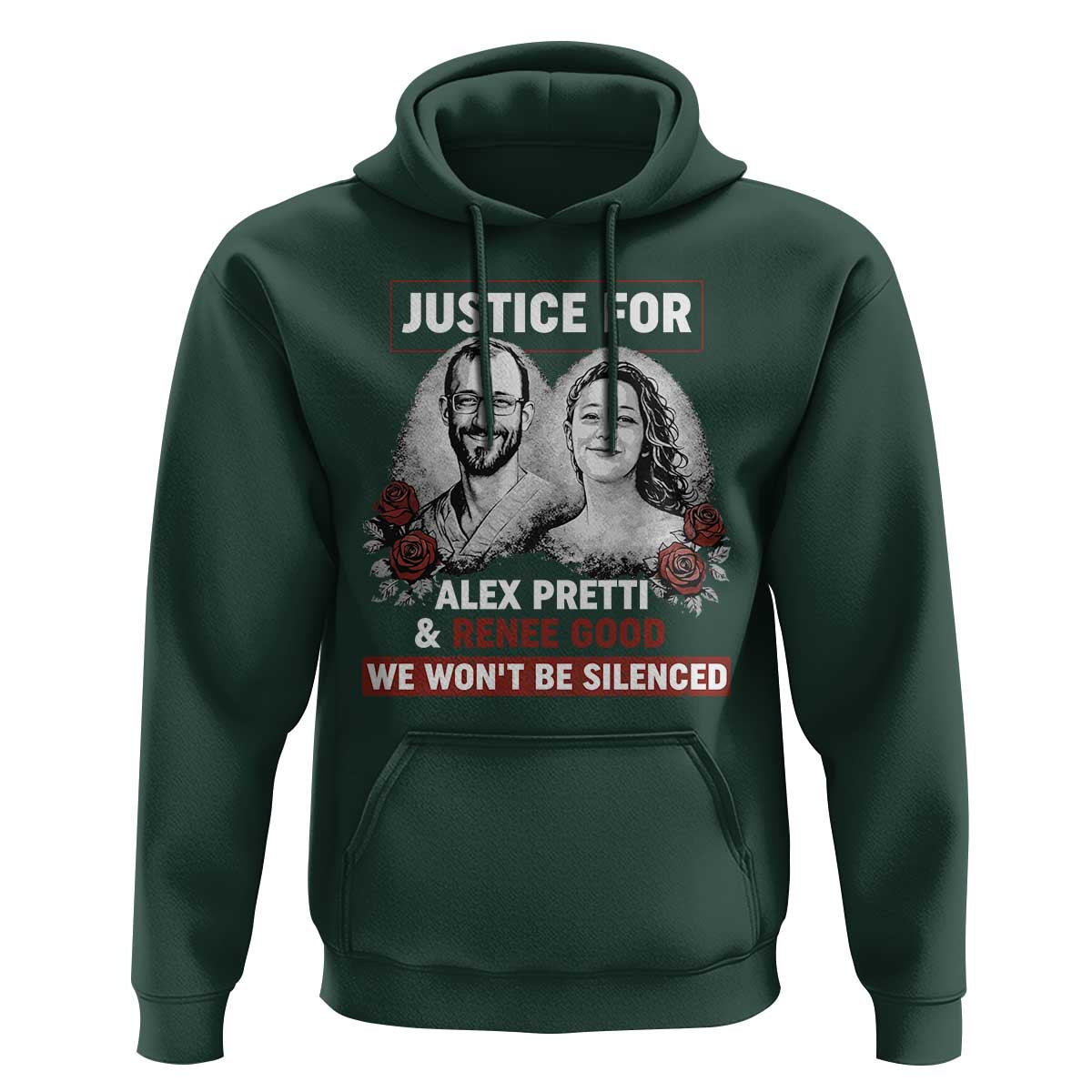 Justice for Alex Pretti and Renee Good Hoodie We Won’t Be Silenced Minnesota Resistance Protest
