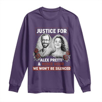 Justice for Alex Pretti and Renee Good Long Sleeve Shirt We Won’t Be Silenced Minnesota Resistance Protest