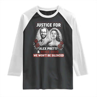 Justice for Alex Pretti and Renee Good Raglan Shirt We Won’t Be Silenced Minnesota Resistance Protest