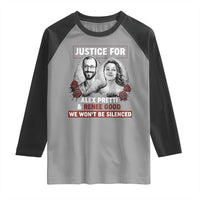 Justice for Alex Pretti and Renee Good Raglan Shirt We Won’t Be Silenced Minnesota Resistance Protest