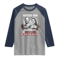 Justice for Alex Pretti and Renee Good Raglan Shirt We Won’t Be Silenced Minnesota Resistance Protest