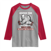 Justice for Alex Pretti and Renee Good Raglan Shirt We Won’t Be Silenced Minnesota Resistance Protest