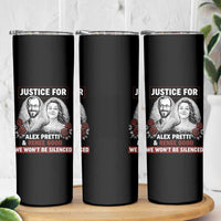 Justice for Alex Pretti and Renee Good Skinny Tumbler We Won’t Be Silenced Minnesota Resistance Protest