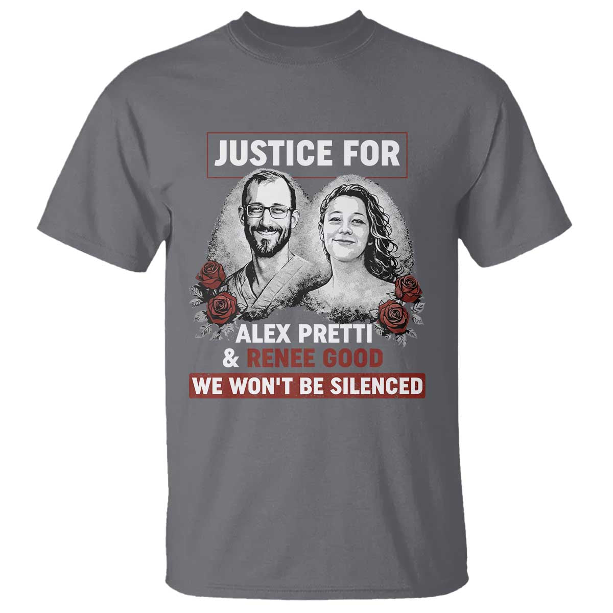 Justice for Alex Pretti and Renee Good T Shirt We Won’t Be Silenced Minnesota Resistance Protest