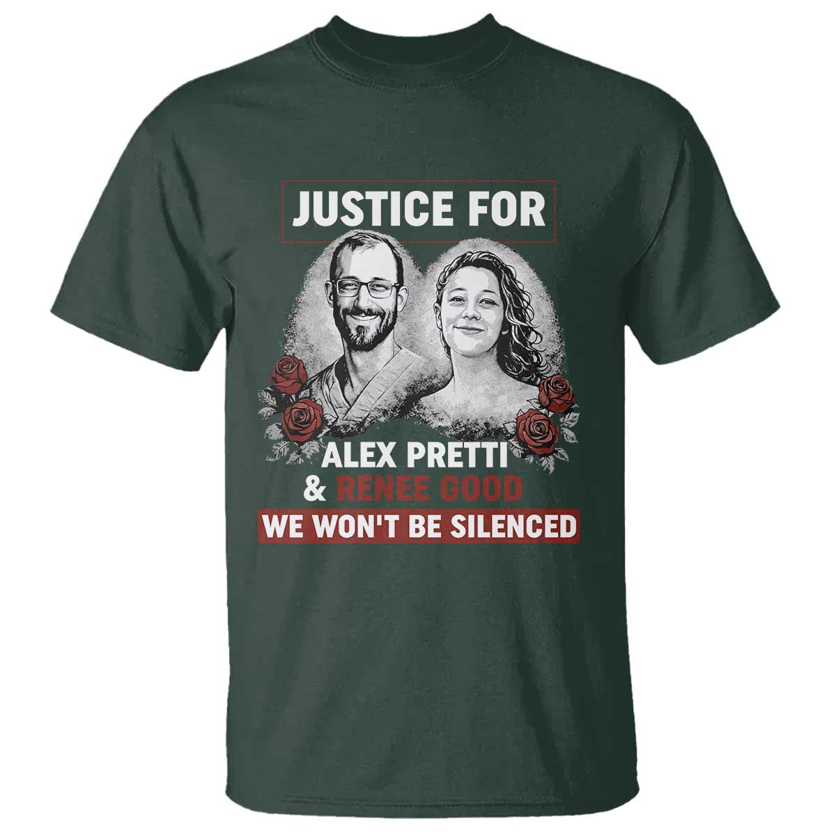 Justice for Alex Pretti and Renee Good T Shirt We Won’t Be Silenced Minnesota Resistance Protest