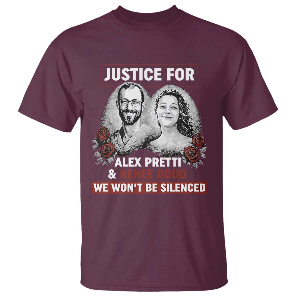 Justice for Alex Pretti and Renee Good T Shirt We Won’t Be Silenced Minnesota Resistance Protest