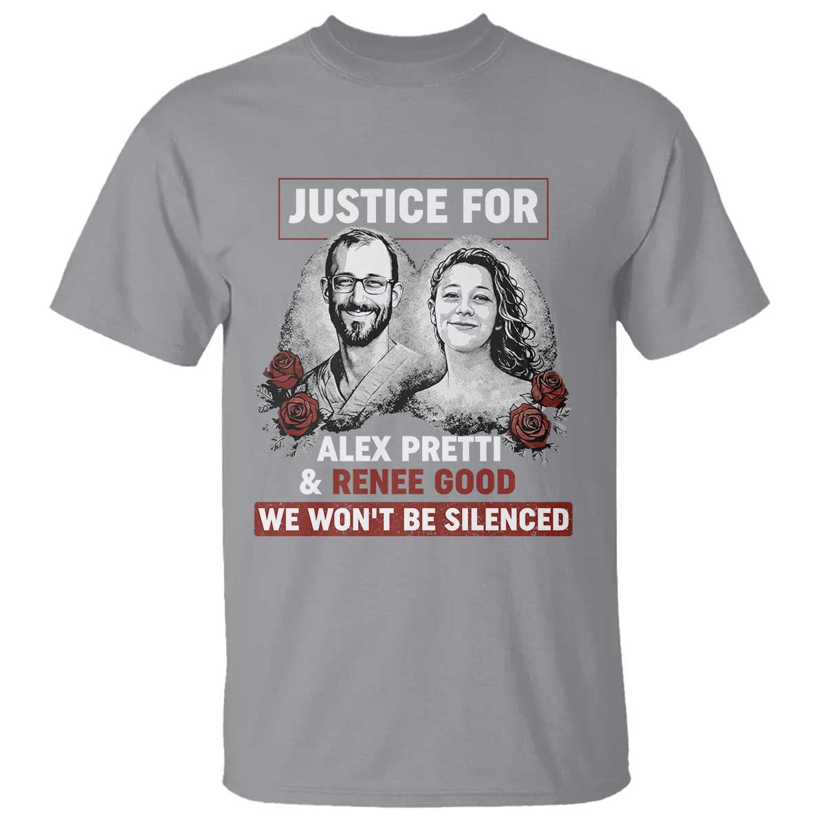 Justice for Alex Pretti and Renee Good T Shirt We Won’t Be Silenced Minnesota Resistance Protest