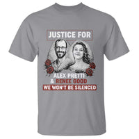 Justice for Alex Pretti and Renee Good T Shirt We Won’t Be Silenced Minnesota Resistance Protest