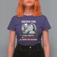 Justice for Alex Pretti and Renee Good T Shirt For Women We Won’t Be Silenced Minnesota Resistance Protest