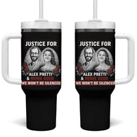Justice for Alex Pretti and Renee Good Tumbler With Handle We Won’t Be Silenced Minnesota Resistance Protest