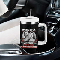 Justice for Alex Pretti and Renee Good Tumbler With Handle We Won’t Be Silenced Minnesota Resistance Protest