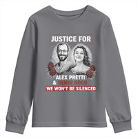 Justice for Alex Pretti and Renee Good Youth Sweatshirt We Won’t Be Silenced Minnesota Resistance Protest