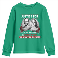 Justice for Alex Pretti and Renee Good Youth Sweatshirt We Won’t Be Silenced Minnesota Resistance Protest