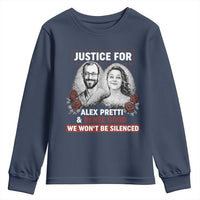 Justice for Alex Pretti and Renee Good Youth Sweatshirt We Won’t Be Silenced Minnesota Resistance Protest