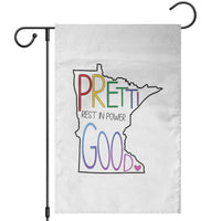 Pretti Good Minnesota Tribute Garden Flag Rest in Power Rainbow Memorial