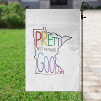 Pretti Good Minnesota Tribute Garden Flag Rest in Power Rainbow Memorial