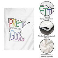 Pretti Good Minnesota Tribute Garden Flag Rest in Power Rainbow Memorial