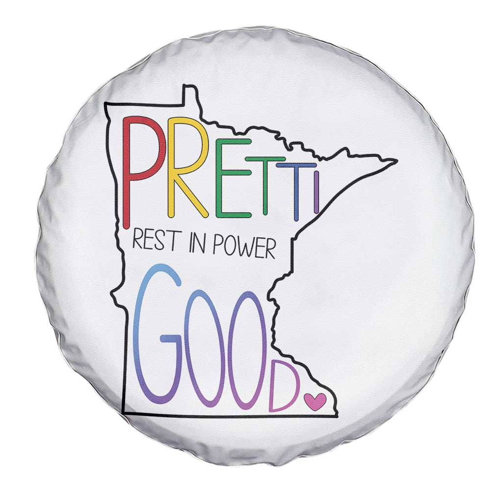 Pretti Good Minnesota Tribute Spare Tire Cover Rest in Power Rainbow Memorial