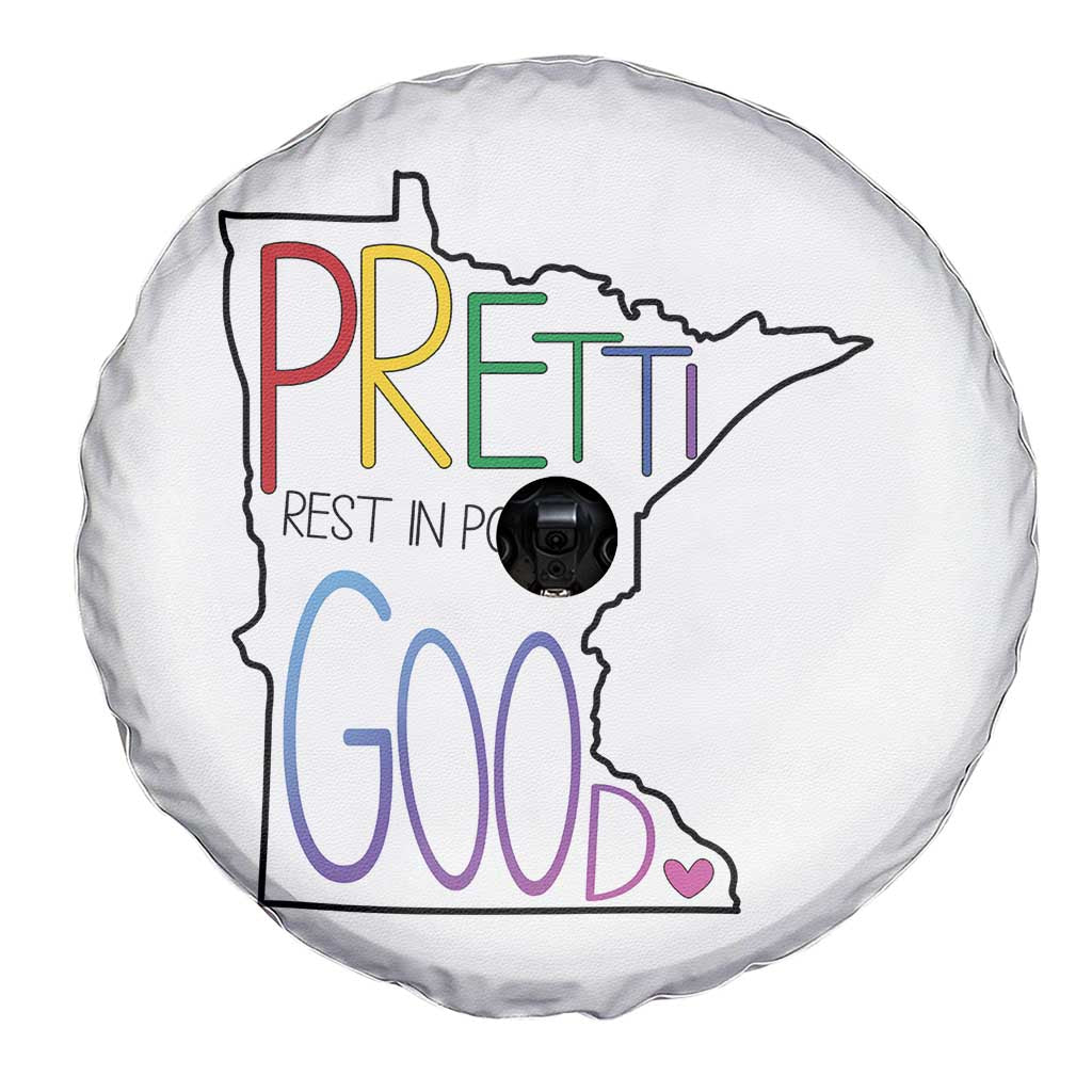 Pretti Good Minnesota Tribute Spare Tire Cover Rest in Power Rainbow Memorial