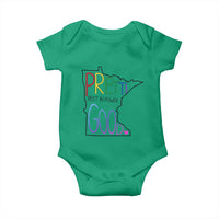 Pretti Good Minnesota Tribute Baby Onesie Rest in Power Rainbow Memorial