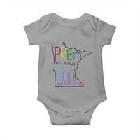 Pretti Good Minnesota Tribute Baby Onesie Rest in Power Rainbow Memorial