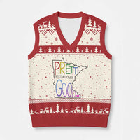 Pretti Good Minnesota Tribute V-Neck Knit Sweater Vest Rest in Power Rainbow Memorial