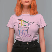 Pretti Good Minnesota Tribute T Shirt For Women Rest in Power Rainbow Memorial