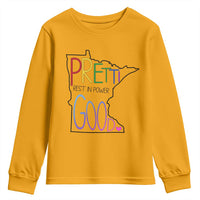 Pretti Good Minnesota Tribute Youth Sweatshirt Rest in Power Rainbow Memorial