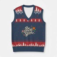 Be Pretti Good Floral V-Neck Knit Sweater Vest Retro Empowerment Statement