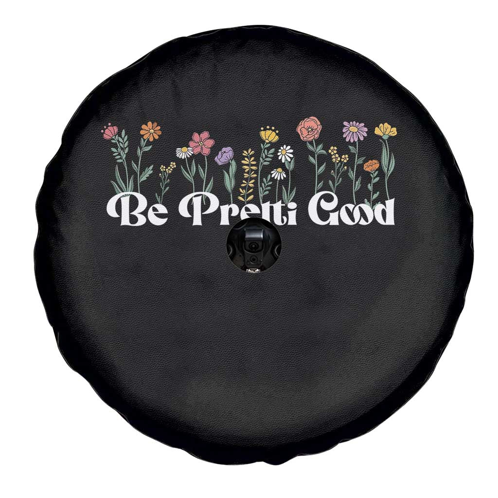 Be Pretti Good Flower Border Spare Tire Cover Honor Through Hope and Beauty