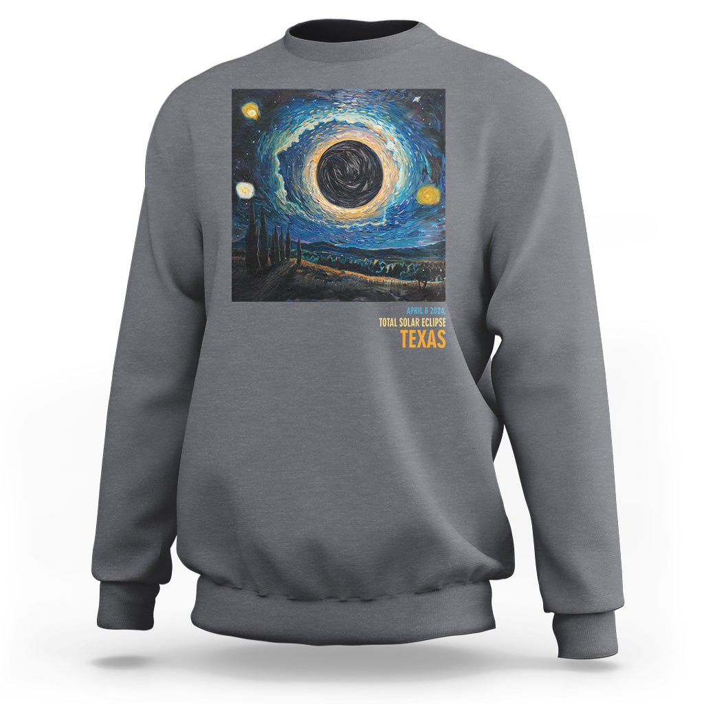 Total Solar Eclipse Sweatshirt April 8 2024 Starry Night Totality - Wonder Print Shop